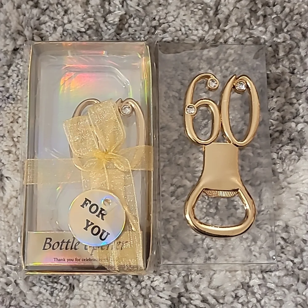 20 pcs gold metal, Bottle openers, favors (celebrate 60 years)